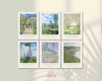 Monet Art Exhibition Prints Set: Impressionist Gallery Wall Decor