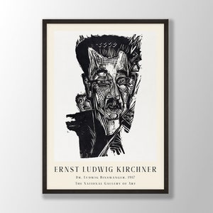 Ernst Ludwig Kirchner Art Print - Dr. Ludwig Binswanger, Expressionist Art, Kirchner Wall Art, Kirchner Exhibition,Museum Poster,Modern Home