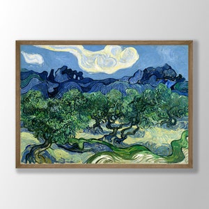 Van Gogh Print | Olive Trees with the Alpilles, Van Gogh Poster, Museum Exhibition Poster, Van Gogh Paintings, Museum Wall Art, Olive Print