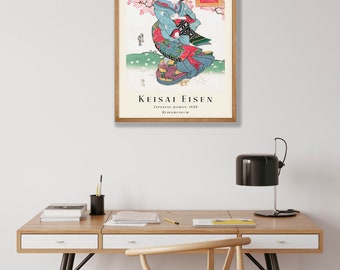 渓斎英泉芸者版画 - ヴィンテージ日本の木版画 - Etsy 日本