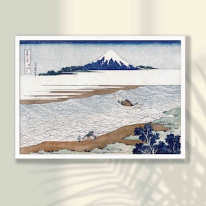 Japanese Art Print | Hokusai Print, Hokusai Poster, Jewel River in Musashi, Japanese Mountain Landscape Wall Art, Museum Exhibition Poster