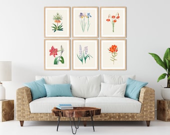 6er Set botanische Drucke - Vintage Floral Wandkunst, Küchendekoration