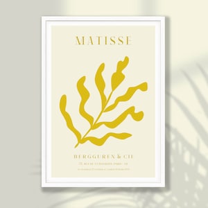 Yellow Matisse Flower Art Print - Matisse Poster, Floral Wall Art, Matisse Wall Art, Matisse Exhibition, Mustard Yellow Decor, Kitchen Art
