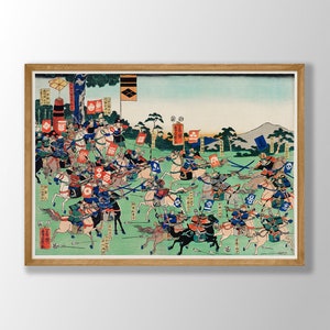 Utagawa Kuniyoshi Exhibition Poster - Kawanakajima no Kassen, Utagawa Kuniyoshi Print, Japanese Decor, Japanese Wall Art, Japanese Art Print