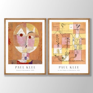Paul Klee Art Prints Set of 2 - Paul Klee Poster, Paul Klee Wall Art, Gallery Wall Art, Klee Exhibition Prints, Abstract Wall Art, Senecio