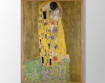 Gustav Klimt Art Print - The Kiss Art Print, Gustav Klimt Canvas Art Print, Gustav Klimt Wall Art, Art Nouveau Print, Klimt Exhibition Print