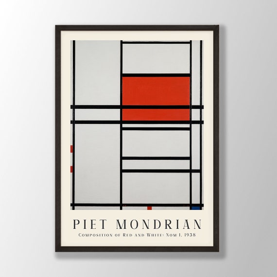 Piet Mondrian Art Print Composition No:4 Piet Mondrian - Etsy