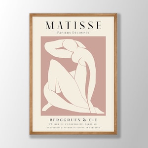 Pink Henri Matisse Art Print - Papiers Decoupes No2, Matisse Poster, Matisse Wall Art, Matisse Exhibition Poster, Pink Home Decor,Museum Art