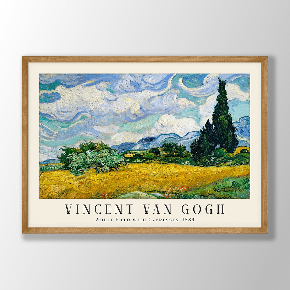 ゴッホの版画：糸杉のある麦畑、農家の装飾 - Etsy 日本