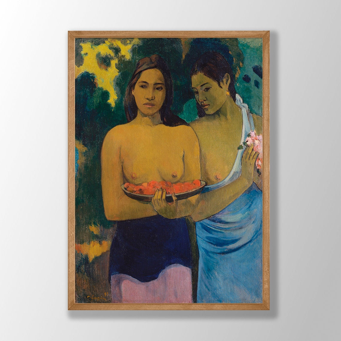 ポール・ゴーギャン アートプリント：二人のタヒチの女性、美術館展