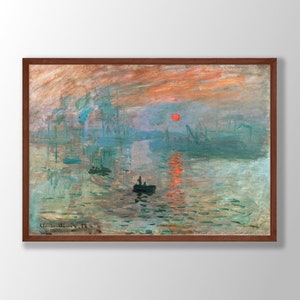 Claude Monet Art Print | Impression Sunrise Print, Monet Paintings, Monet Wall Art, Art Nouveau Prints, Monet Exhibition Art,Farmhouse Decor