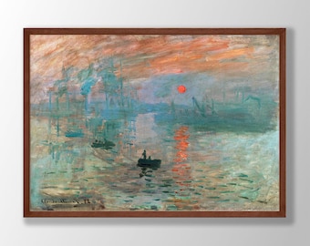 Claude Monet Art Print | Impression Sunrise Print, Monet Paintings, Monet Wall Art, Art Nouveau Prints, Monet Exhibition Art,Farmhouse Decor