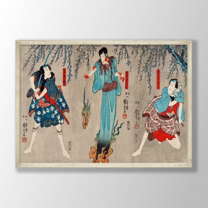 Utagawa Kuniyoshi Exhibition Poster - Japanese Decor, Japanese Poster, Kuniyoshi Print, Japanese Wall Art, Japanese Art Print