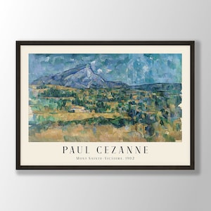 Paul Cezanne Art Print - Mont Sainte-Victoire 1902, Paul Cezanne Poster, Landscape Print, Landscape Wall Art, Farmhouse Decor, Museum Print