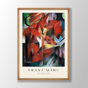 Franz Marc Art Print - The Foxes 1913, Franz Marc Poster, Abstract Wall Decor, Franz Marc Wall Art, Franz Marc Exhibition, Museum Poster
