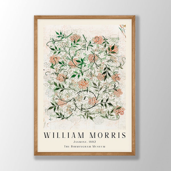 William Morris-kunstafdruk | William Morris Poster, Jasmine Wall Art, Art Nouveau Print, Jasmine Print, Floral Wall Art, Kitchen Art Print