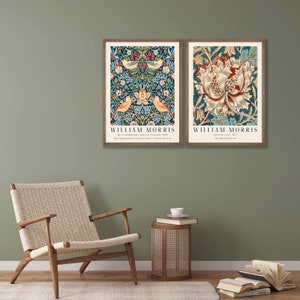 William Morris Prints Set of 2 William Morris Poster, Art Nouveau Poster, William Morris Exhibition, Floral Art Prints, Kitchen Prints image 4