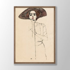 Egon Schiele Print | Portrait of a Woman 1911, Schiele Poster, Schiele Wall Art, Housewarming Gift Idea, Museum Exhibition Poster