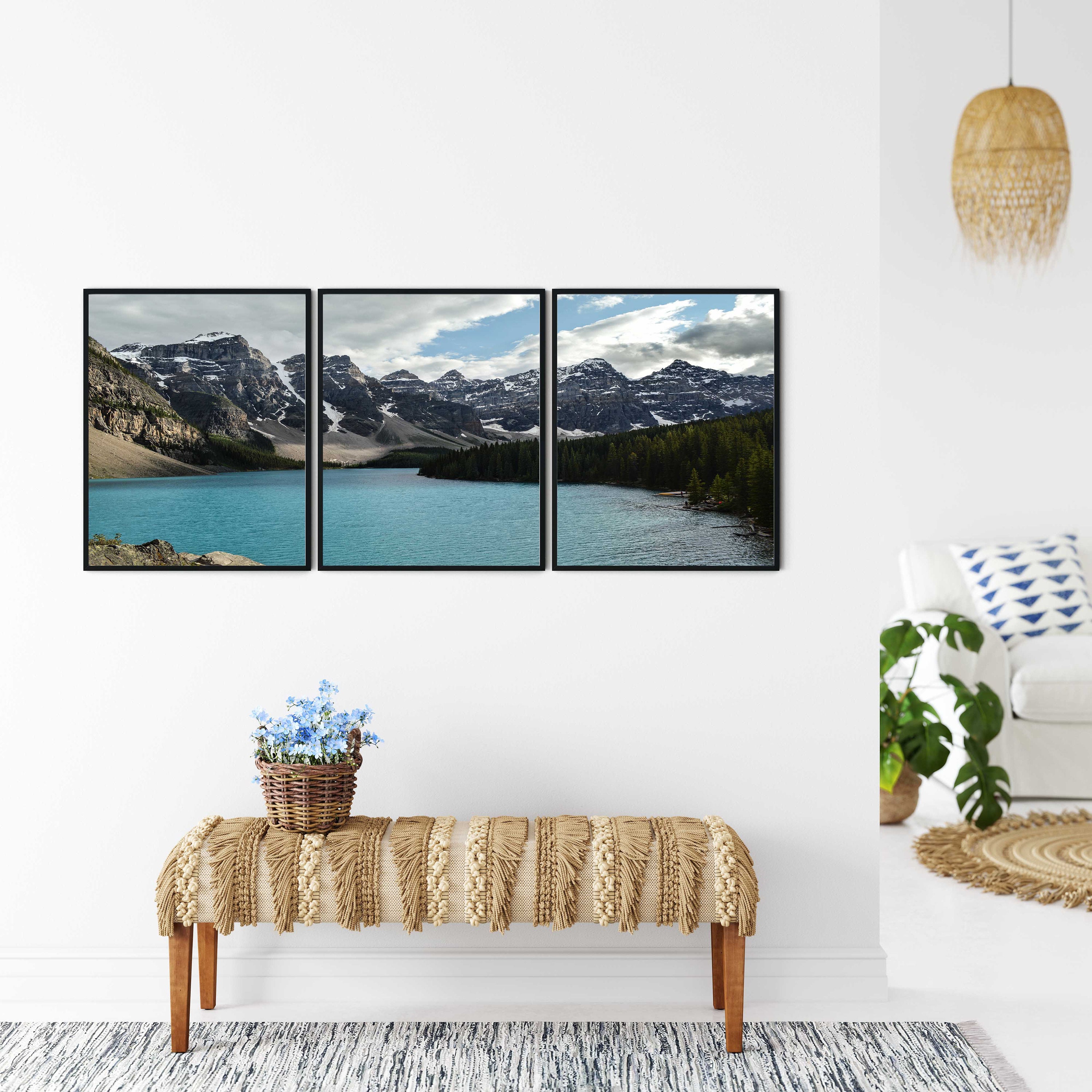 Moraine Lake Canada Mountain Art Print Set of 3 Mountain Set - Etsy