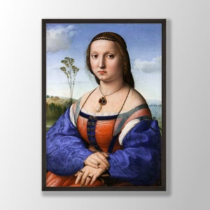 Raphael Art Print - Portrait of Maddalena Strozzi Doni, Raphael Prints, Raphael Wall Art, Art Nouveau, Art Reproduction, Raphael Exhibition