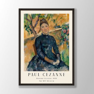 Paul Cezanne Art Print - Madame Cézanne 1850, Paul Cezanne Poster, Paul Cezanne Wall Art, Paul Cezanne Exhibition Print, Museum Prints