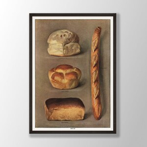 Póster de pan vintage: Arte mural de cocina restaurado