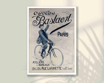 Vintage Bicycle Poster - Cycles Paris Art Nouveau Print