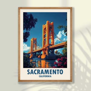 Sacramento Travel Poster - Sacramento Print, Travel Print, Travel Decor, Sacramento Wall Art, California Poster - FRAME and CANVAS OPTIONS