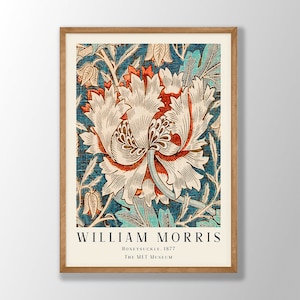 William Morris Art Print | William Morris Poster, Floral Wall Art, Art Nouveau Print, Floral Wall Art, Honeysuckle Print, Kitchen Art Decor