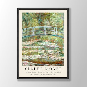 Claude Monet Art Print | Water Lily Print, Monet Wall Art, Art Nouveau Prints, Monet Exhibition Art, Bedroom Wall Art, Kitchen Print