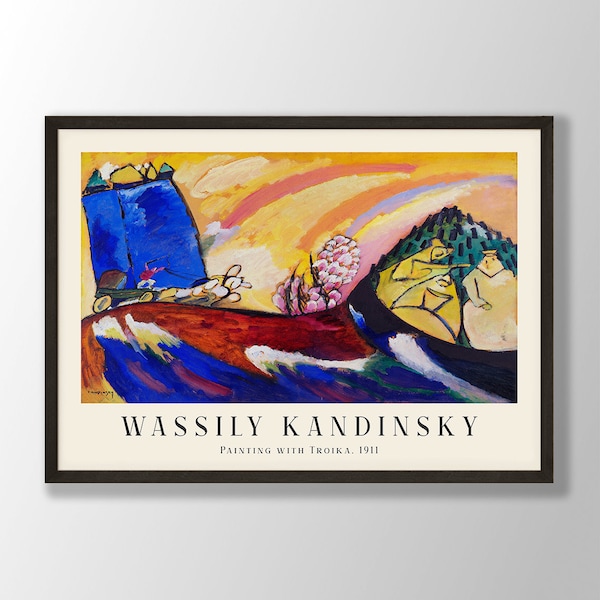 Wassily Kandinsky Art Print - Peinture avec Troïka (1911) Art expressionniste, Kandinsky Wall Art, Exposition Kandinsky, Peinture Kandinsky