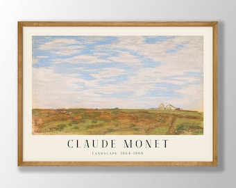 Claude Monet Landscape Art Print: Restored Impressionist Painting