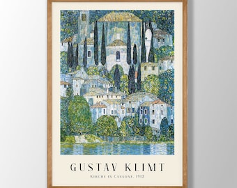 Gustav Klimt Art Print - Kirche in Cassone Art, Gustav Klimt Prints, Gustav Klimt Wall Art, Art Nouveau Prints, Klimt Exhibition Prints