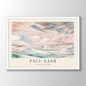 Impresión de arte de Paul Nash - Un día lluvioso, cartel de Paul Nash, arte de pared de Paul Nash, arte de pared de paisaje, exposición de Paul Nash, impresiones de museo
