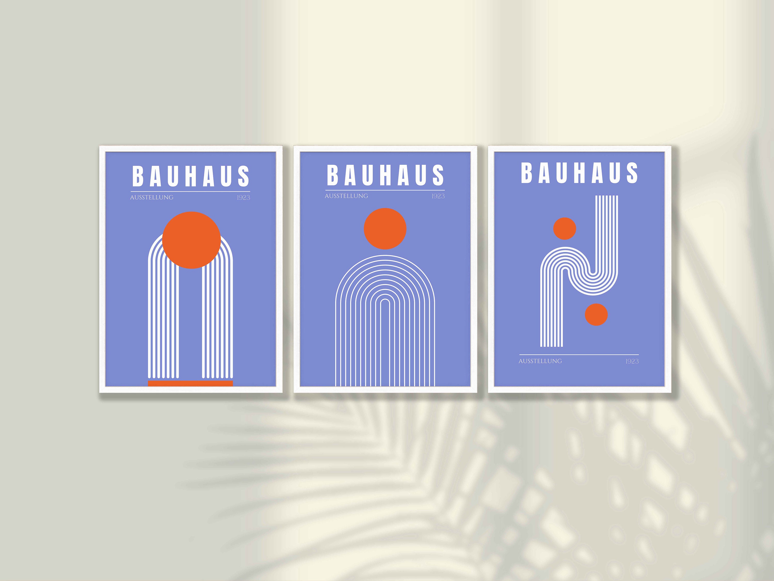 Bauhaus Art Print Set: Mid-century Modern Geometric Wall Decor - Etsy ...
