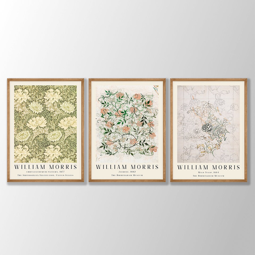 William Morris Prints Set: Art Nouveau Floral Exhibition Posters - Etsy
