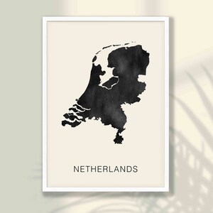 Aquarell Niederlande Karte Poster - Niederlande Wand Kunst, Reise Wand Kunst, Aquarell Landkarte Poster, Holländische Wand Dekoration, Wohnzimmer Dekor