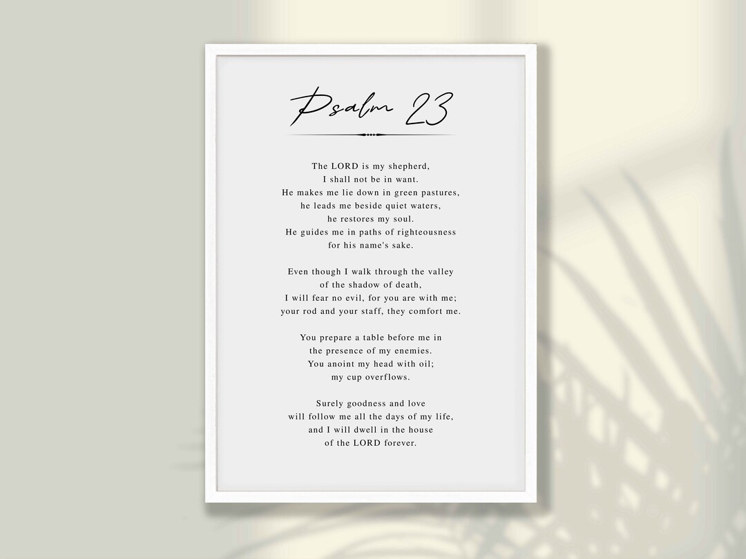 Psalm 23 Print - Bible Verse Wall Art, Religious Home Decor - Etsy