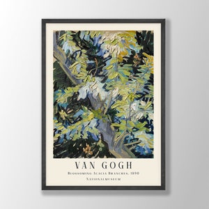 Van Gogh Print | Blossoming Acacia Branches, Van Gogh Poster, Museum Exhibition Poster, Van Gogh Paintings, Museum Wall Art, Modern Home Art