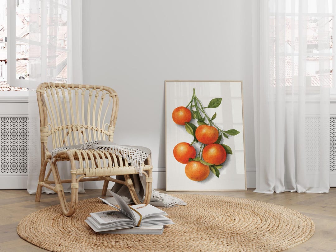 Vintage Orange Poster - Vintage Botanical Print, Kitchen Wall Art - Etsy