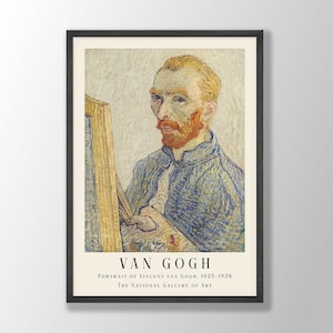 Van Gogh Print | Portrait of Vincent van Gogh, Van Gogh Poster, Museum Exhibition Poster, Van Gogh Paintings, Museum Wall Art