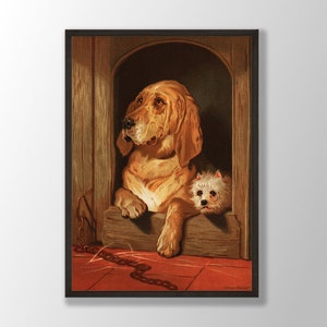 Vintage Dog Print - Dignity and Impudence, Dog Poster, Animal Decor, Dog Lovers Gift, Vintage Dog Wall Art, Kitchen Wall Art