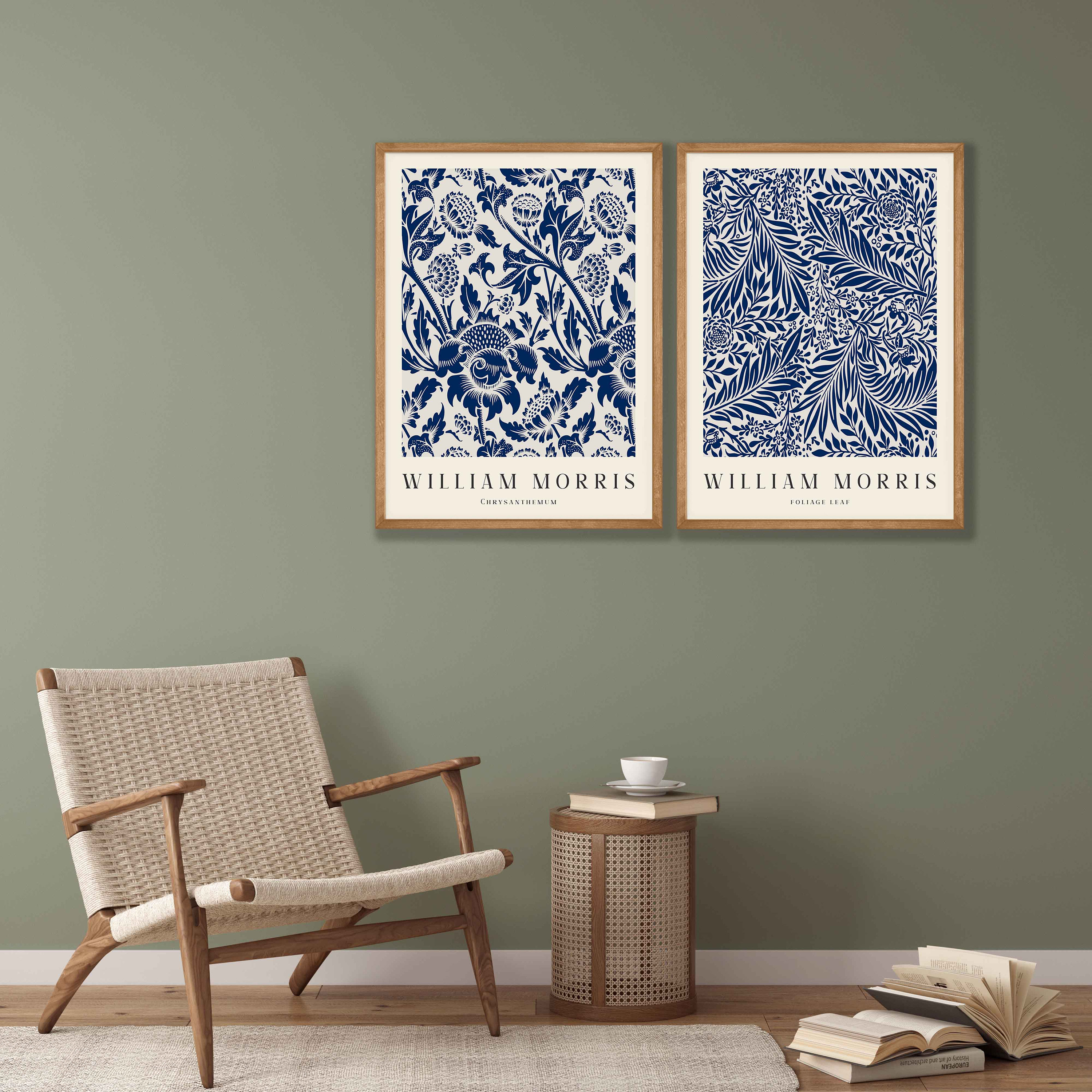 William Morris Print Set: Blue Floral Art Nouveau Exhibition Posters - Etsy