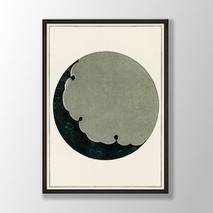 Japanese Moon Print- Moon Wall Art, Japanese Poster, Vintage Woodblock, Watanabe Seitei Art Print, Asian Wall Art, Japanese Decor