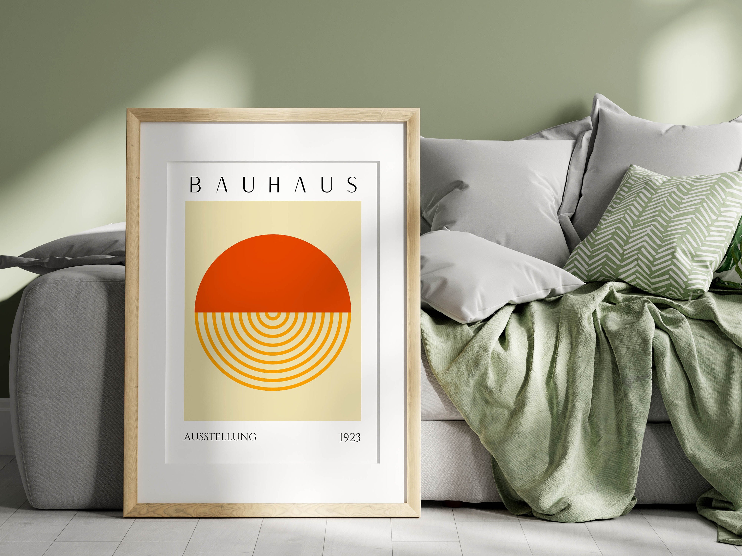 Orange Bauhaus Art Print: Mid Century Modern Wall Decor - Etsy