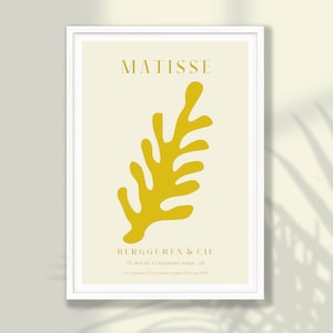 Yellow Matisse Flower Art Print NO3 - Matisse Poster, Floral Wall Art, Matisse Wall Art, Matisse Exhibition,Mustard Yellow Decor,Kitchen Art