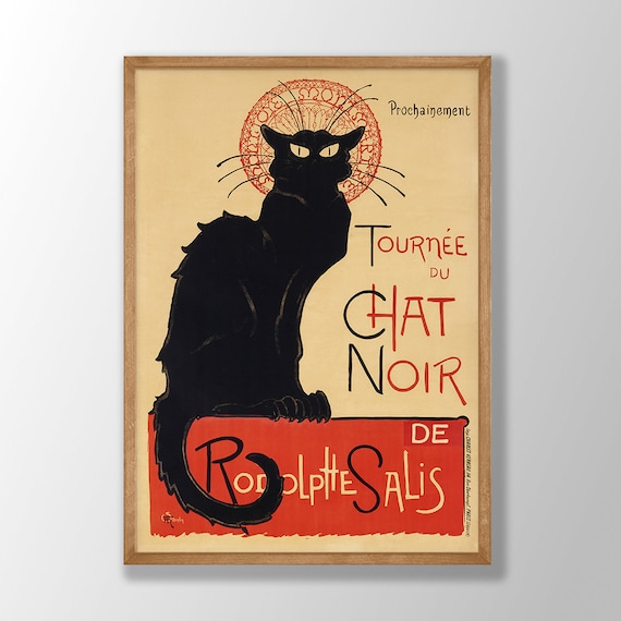 【CAT】　vintage poster Le Chat Noir Poster: Vintage Cat Wall Art - Etsy