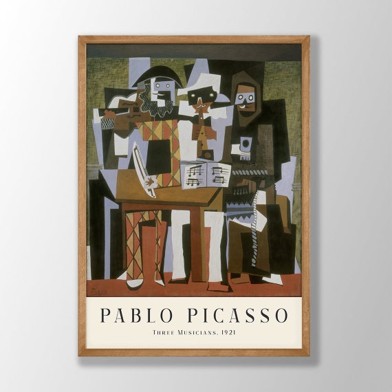 アート・デザイン・音楽 Picasso posters Pablo Picasso Art Print - Trzej Muzycy, Plakat Wystawowy