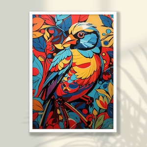 Bird Poster No4 - Bird Wall Art, Bird Illustration, Bird Lovers Gift, Animal Art Print, Animal Wall Decor, Nursery Wall Decor