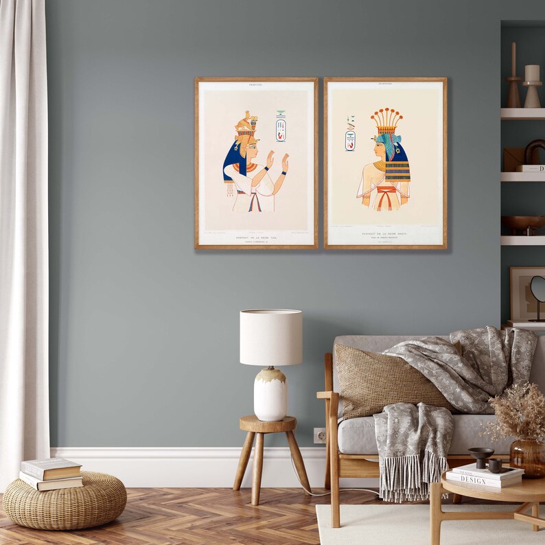 Egyptian Goddess Art Prints: Ancient Egypt Wall Decor, Set of 2 - Etsy